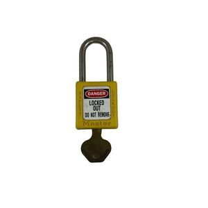 Master Lock Thermoplastic Safety Yellow Lockout Padlock With Key DANGER locked